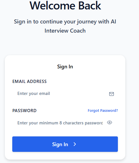 User Name and Password